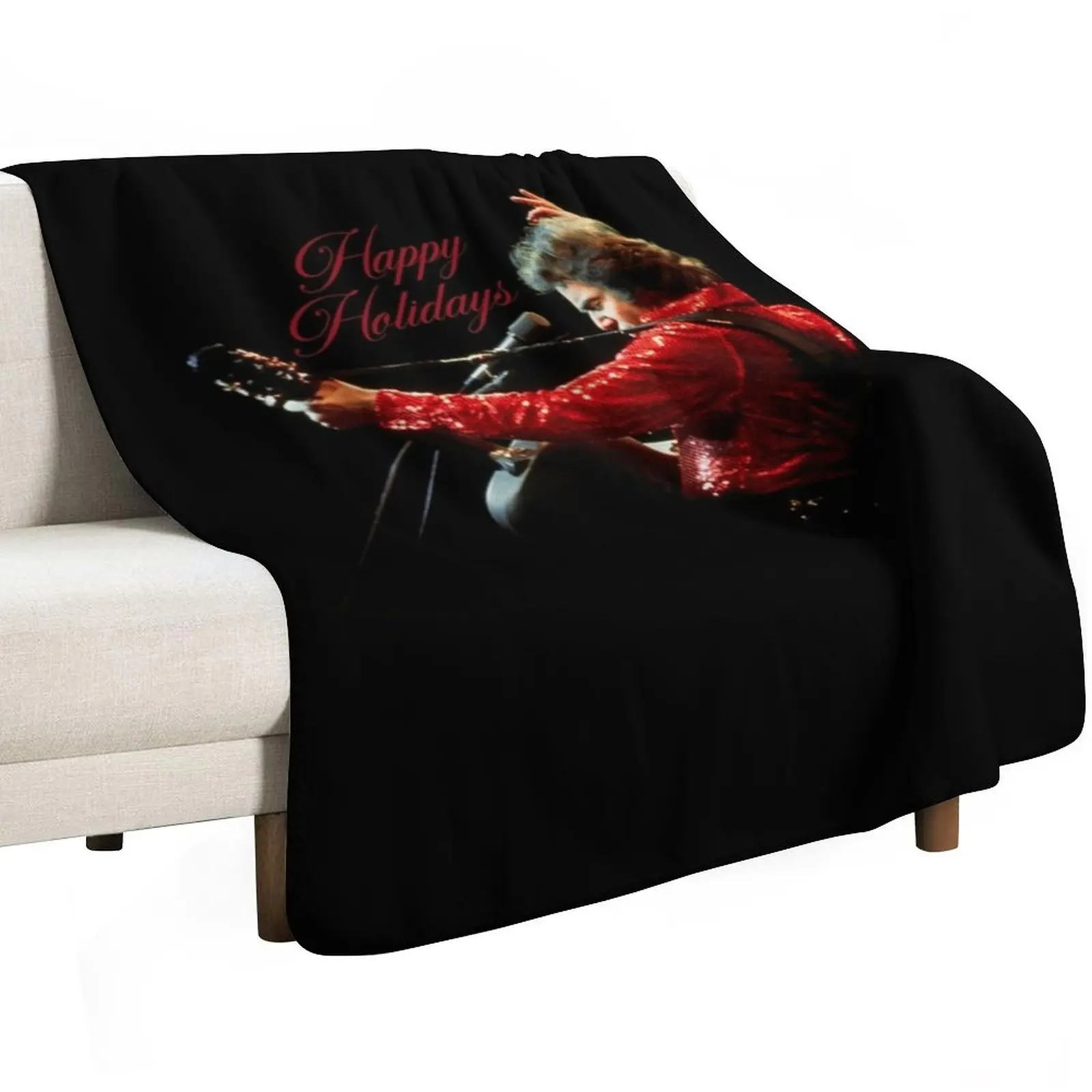 HAPPY HOLIDAYS RED JACKET. Throw Blanket for sofa Luxury Brand Beach Giant Sofa Cute Luxury Blankets