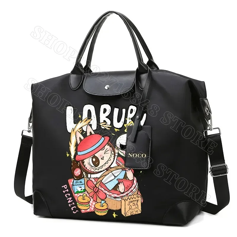 Labubu Cute Travel Bag Carry on Luggage Handbag Large Capacity Portable Bags Cartoon Anime Graphic Print Backpacks Party Gifts