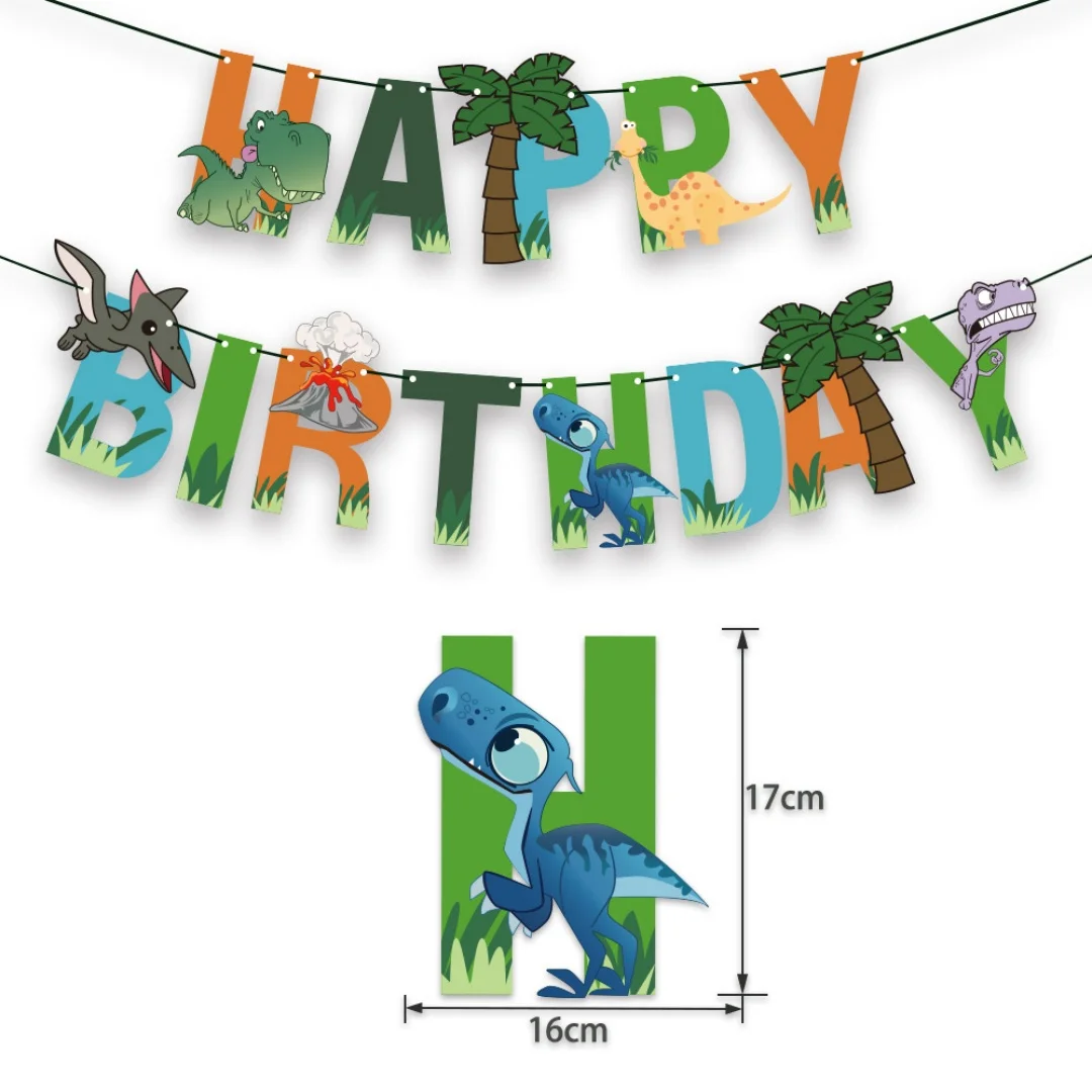 Dinosaurier Alles Gute zum Geburtstag Girlande Banner Roar Dino Party Luftballons Dschungel Tier Safari 1. Kindergeburtstag Party Dekoration Zubehör