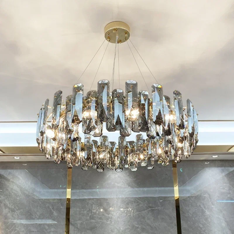 

Postmodern Light LED Luxury Crystal Chandelier Atmosphere Dining Room High-end Home Bedroom Kitchen Living Room Pendant Lights
