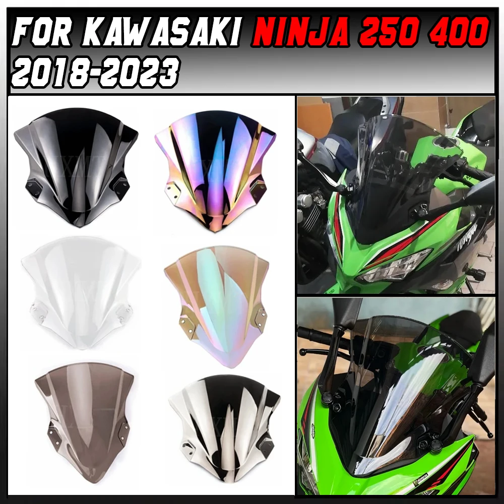 

For Kawasaki Ninja400 EX400 Ninja 400 250 2018 2019 2020 2021 2022 2023 Motorcycle Windshield Windscreen Fairing Screen