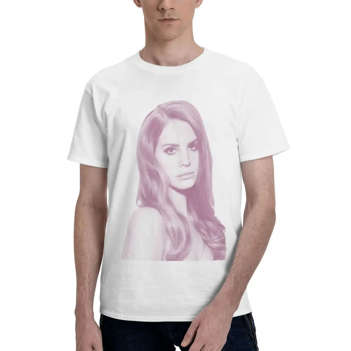 Lana Del Rey T-Shirts for Men Leisure Pure Cotton Tee Shirt O Neck Short Sleeve T Shirt Graphic Tops