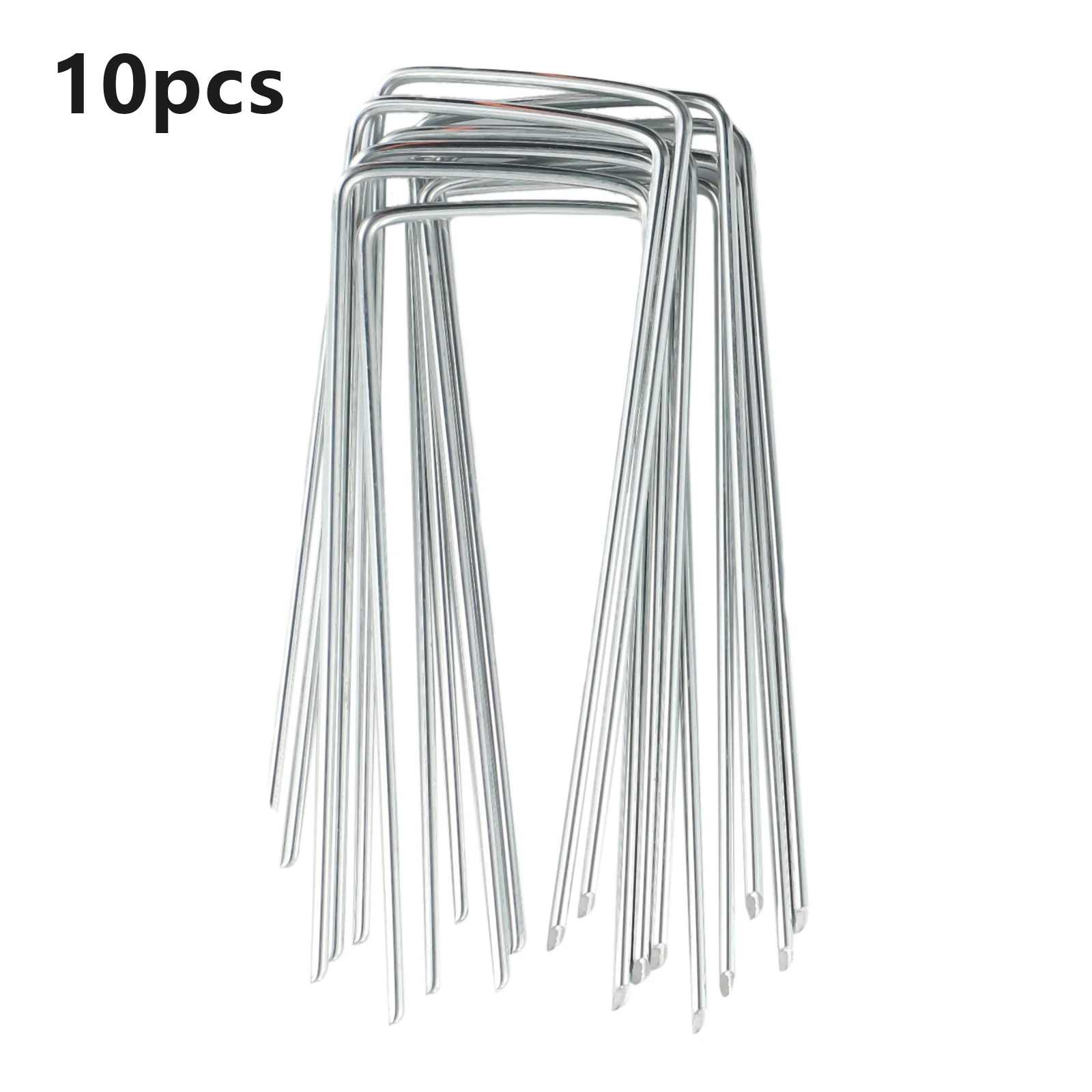 10Pcs Tent Nail Metal Ground U Tent Pegs Gazebo Camping Tarpaulin Hooks 10cm, 15cm, 20cm Length U-shaped Ground Nail