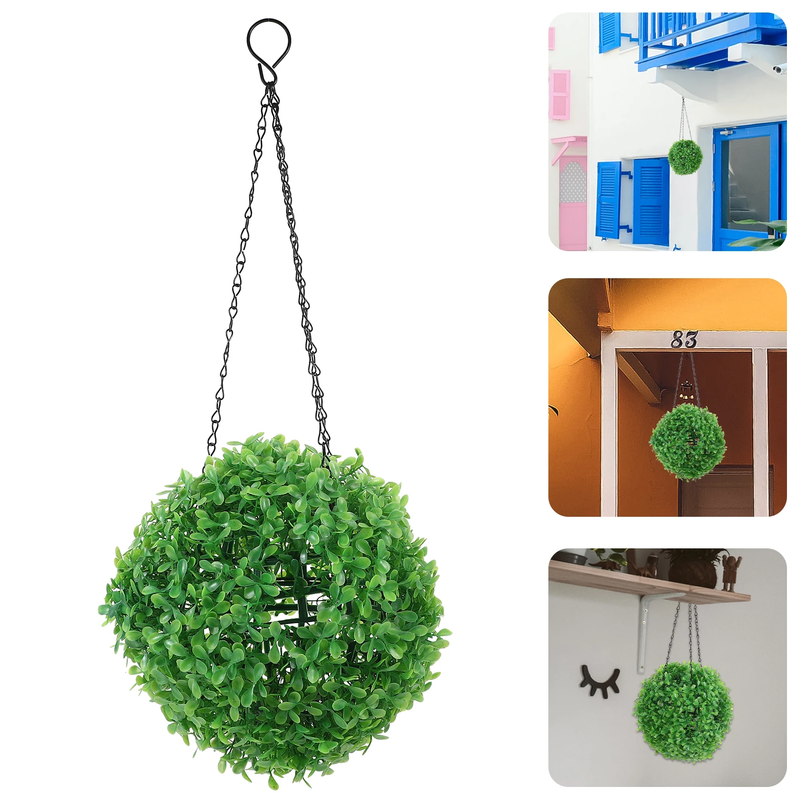 

Simulated Grass Ball Decoration Artificial Topiary Pink Plants Round Faux Greenery Balls Outdoor Decorative