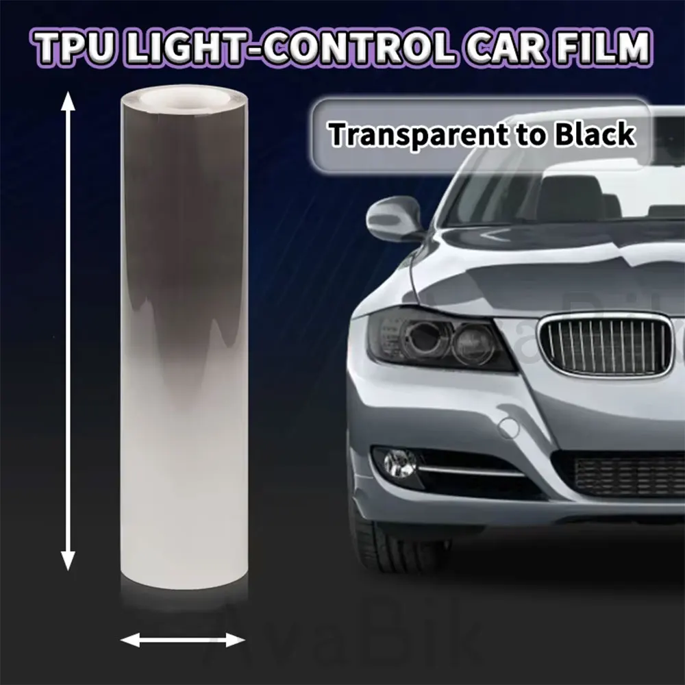 

Фотохромная защитная пленка для фар автомобиля из ТПУ, от белого до фиолетового цвета, для стайлинга авто, наклейки на фары, пленка для тонировки фар