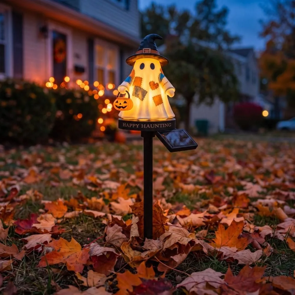 Waterproof Solar Garden Stake Lights LED Garden Light Auto On/Off Solar Lawn Light Ghost Shape Unique Shape