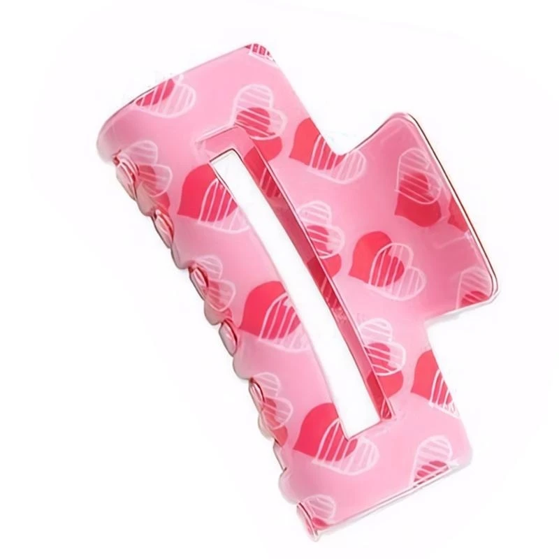 831A Fashionable Valentine's Day Hair Clip Clamp Claw Clip Hair Barrettes Pink Valentine's Day Hair Styling Tool Casual Wear