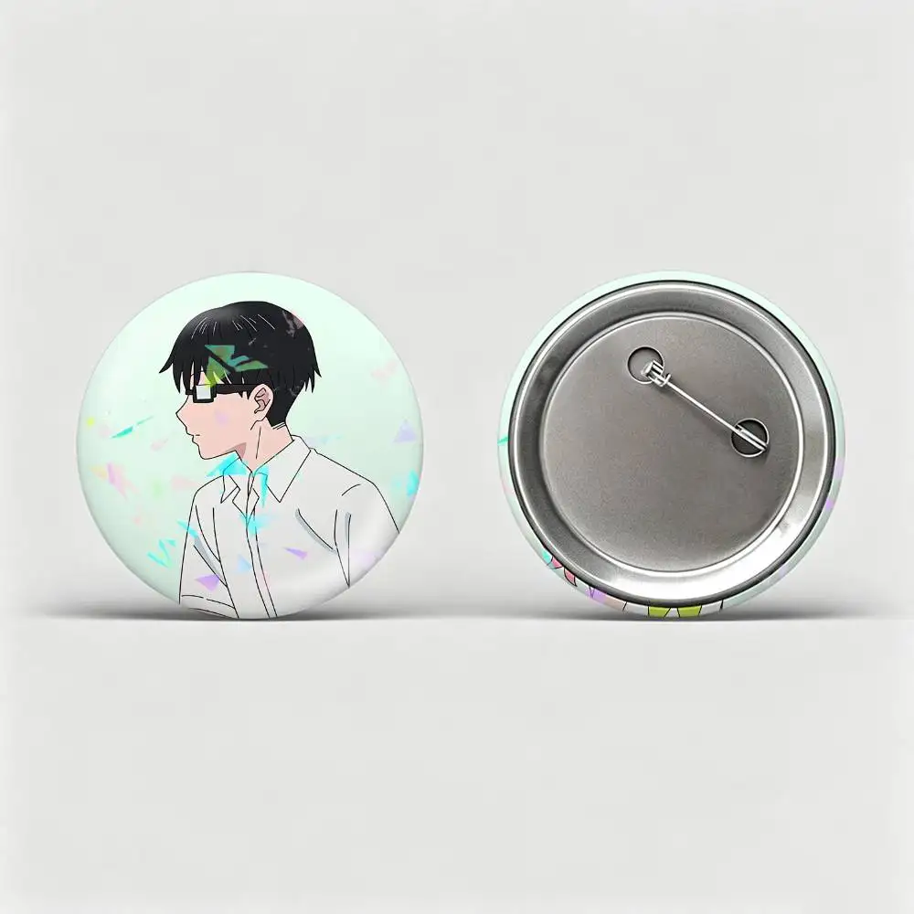 M-Miyu T-Tani You and I A-P-O  Badges Creative Tinplate Round Button PinsBrooch Badge Clothes Backpack Custom