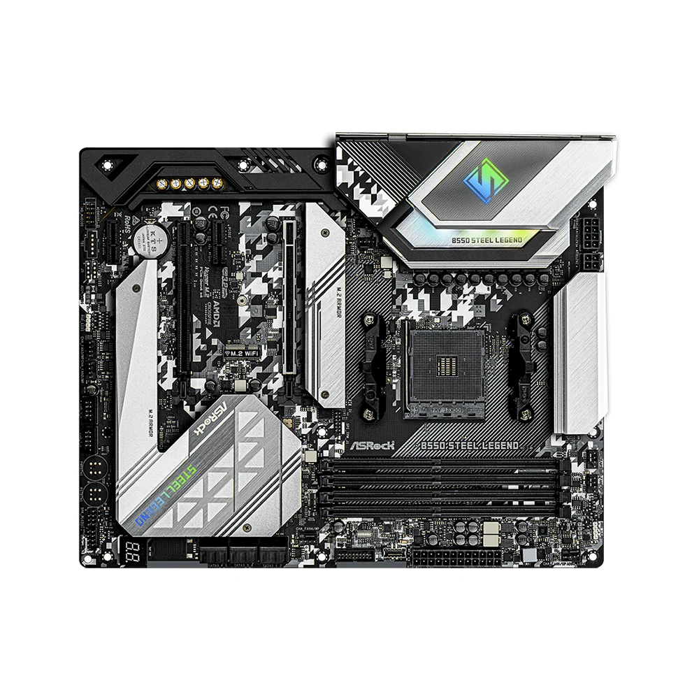 اللوحة الأم ASRock الجديدة B550 Steel Legend AMD AM4 تدعم 5800X3D 5700X 5600G CPU 4xDDR4 4533MHz 128GB M.2 HDMI PCIe4.0 ATX #4