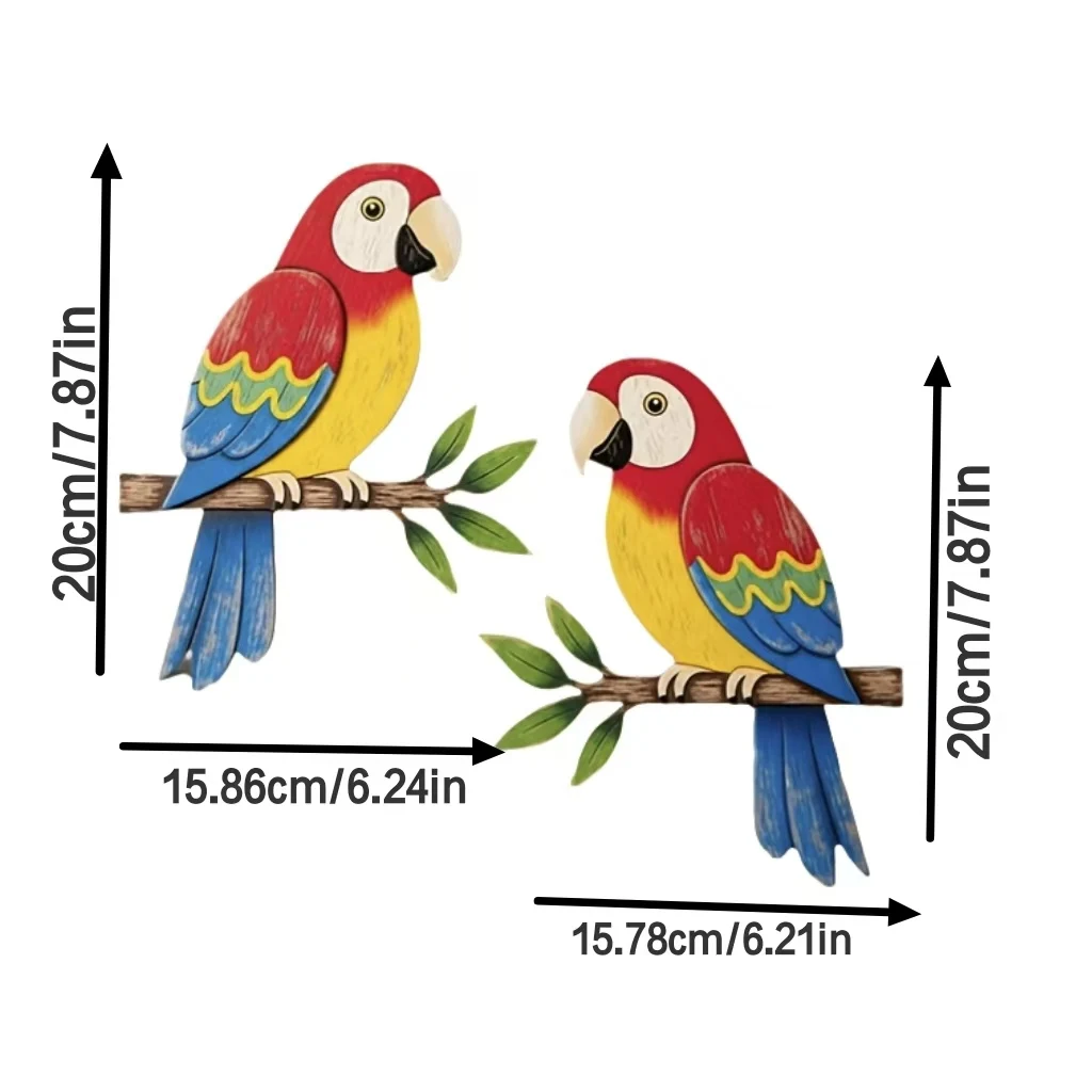 2 قطعة ألوان مائية خشبية الطيور الجدار الديكور غرفة ديكور للأطفال غرفة الديكور المنزل غرفة نوم جدار الشارات غرفة المعيشة #6