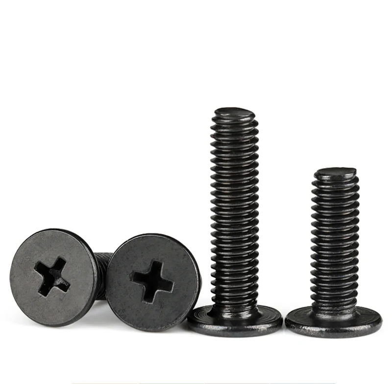 10/ 20/ 50pcs Black 304 Stainless Steel Cross Phillips Ultra Thin Flat Wafer Head Screw  for Laptop