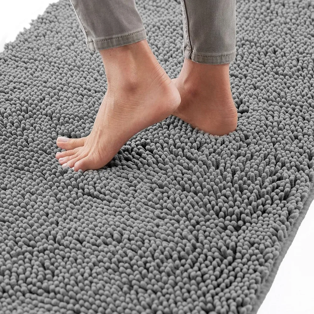 

Bath Rug 70x24 Thick Soft Absorbent Chenille Rubber Backing Quick Dry Microfiber Mats Machine Washable Rugs for Shower Floor