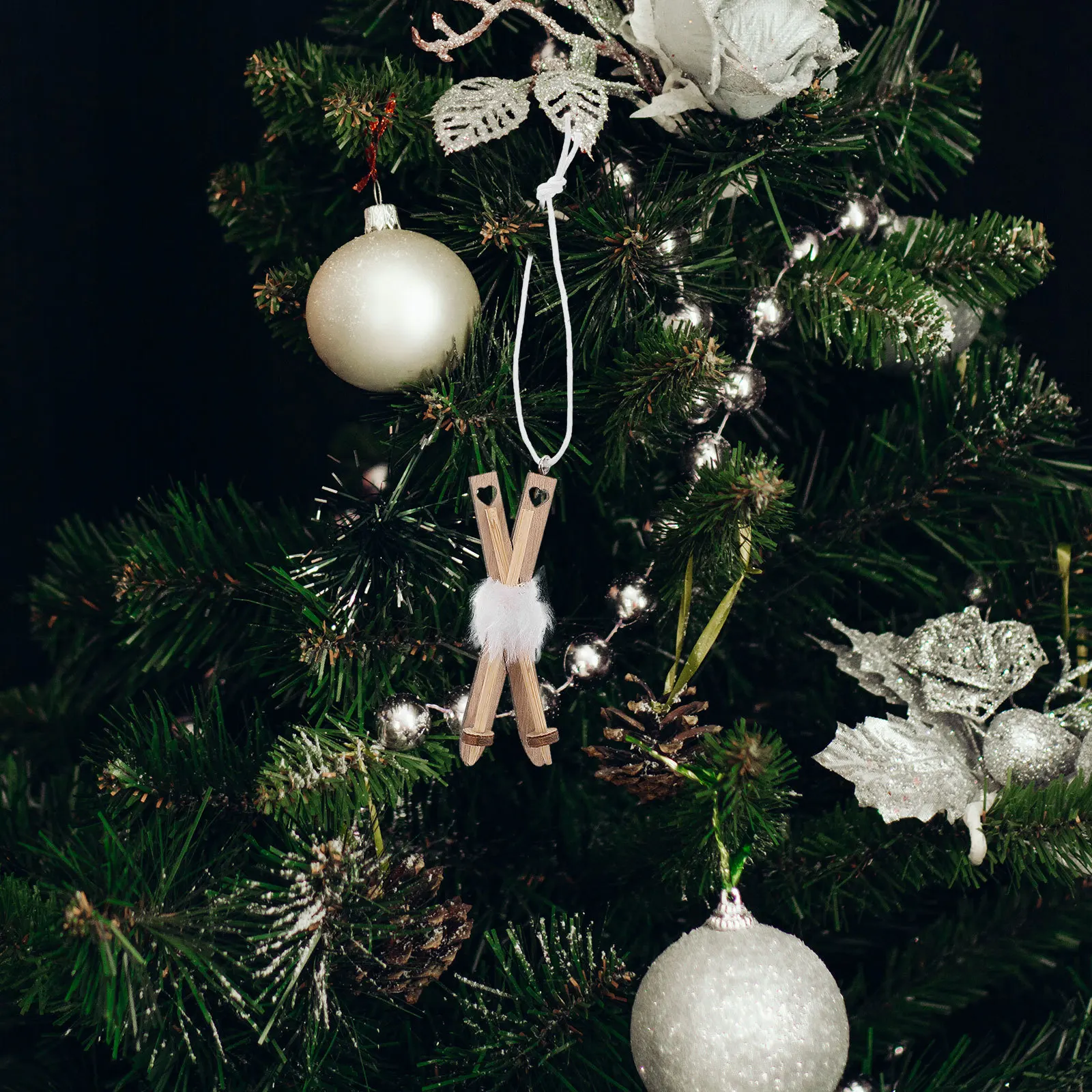 

10Pcs Miniature Christmas Sleds Wooden Ornaments Rustic Festive Pendants Holiday Tree Hangings Table Decor Wooden Tree Ornament