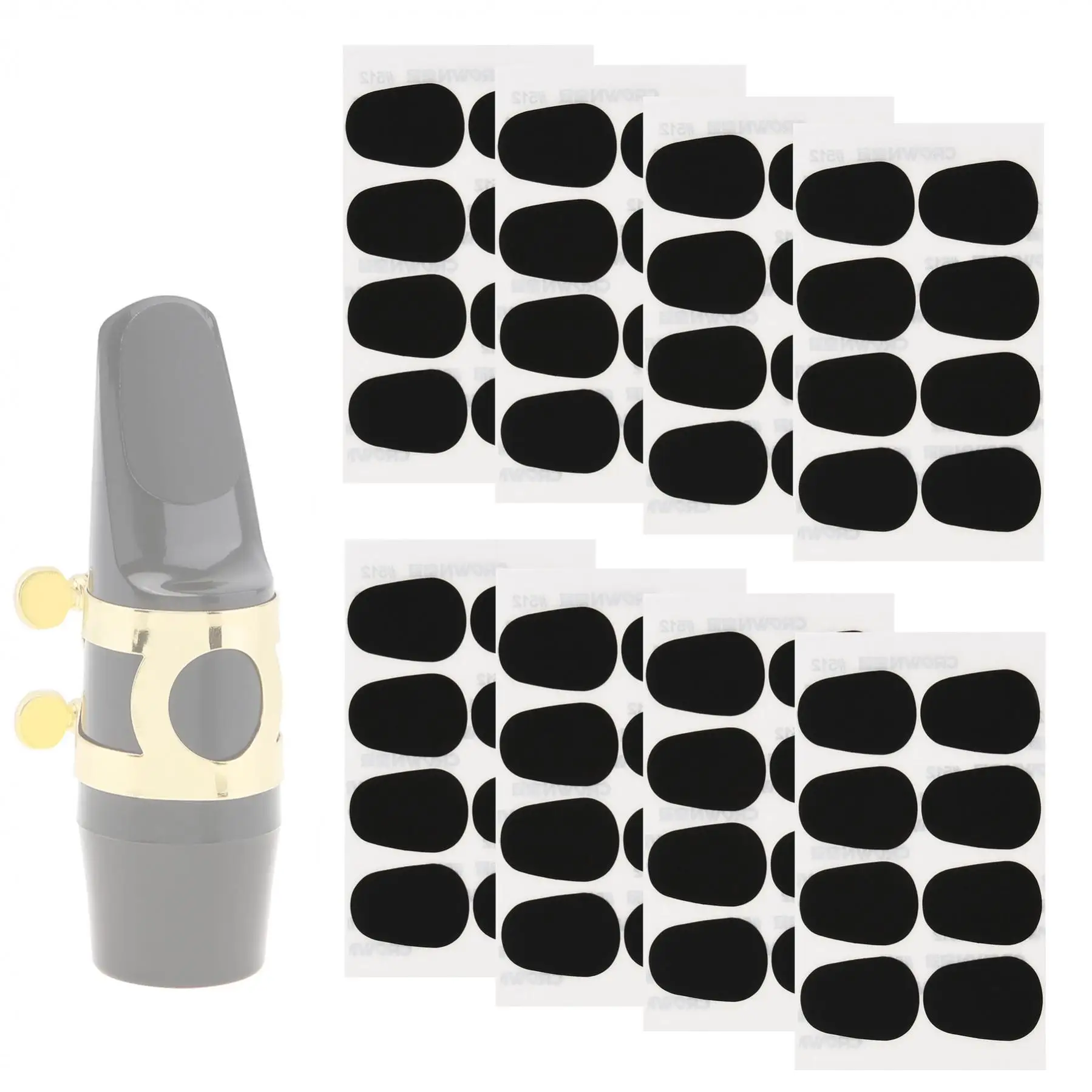 

64pcs Standard 0.8mm Silicone Saxophone Mouthpiece Cushions for Alto Tenor Saxophone / Clarinets, Sax Mouthpiece Patches Pads