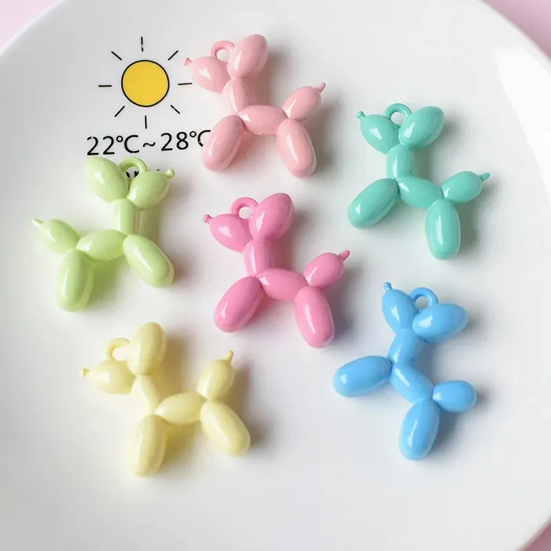 10pcs Cartoon Balloon Dog Resin Animal Charms Pendants for Necklace Bracelet Keychain DIY Jewelry Making Findings Supplies