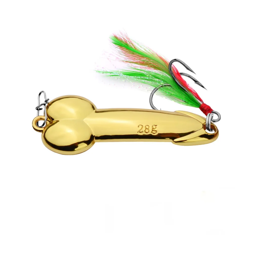 Metal Spoon Penis Shape Fishing Lures 5g 10g 15g 20g Golden Sequin Lure Artificial Bait Hard Baits Tackle Pesca Vibrating VIB