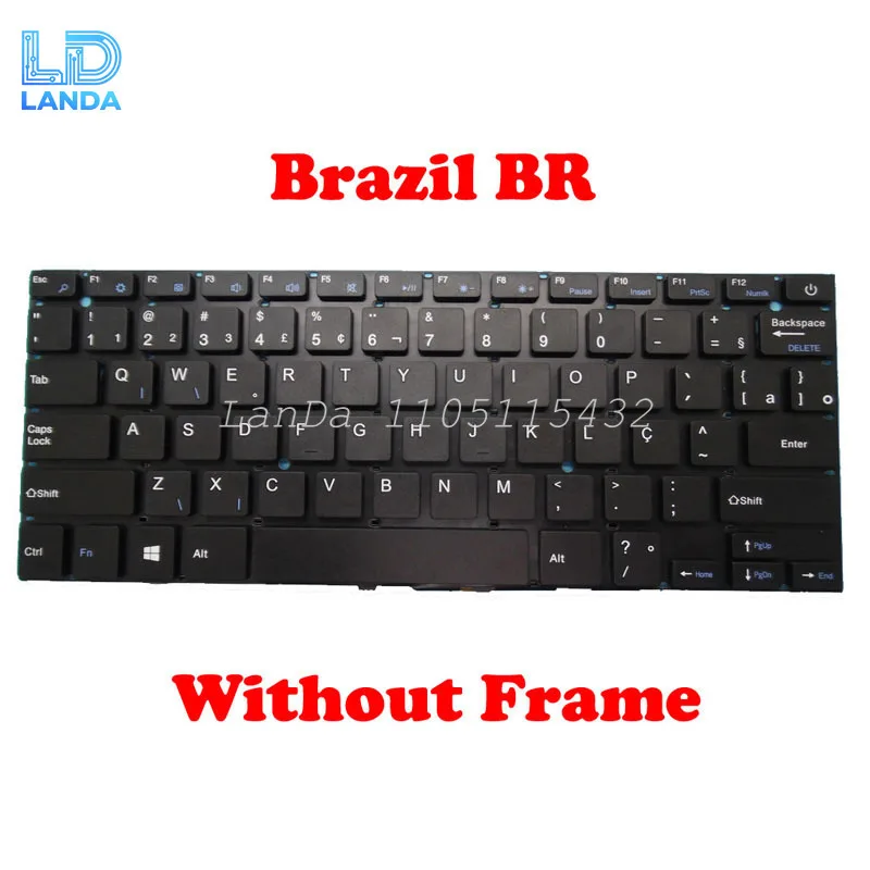 

Laptop Keyboard For Insys CDA-141A 14' Portugal PO Brazil BR French FR English US Arabia AR Black NO Frame New