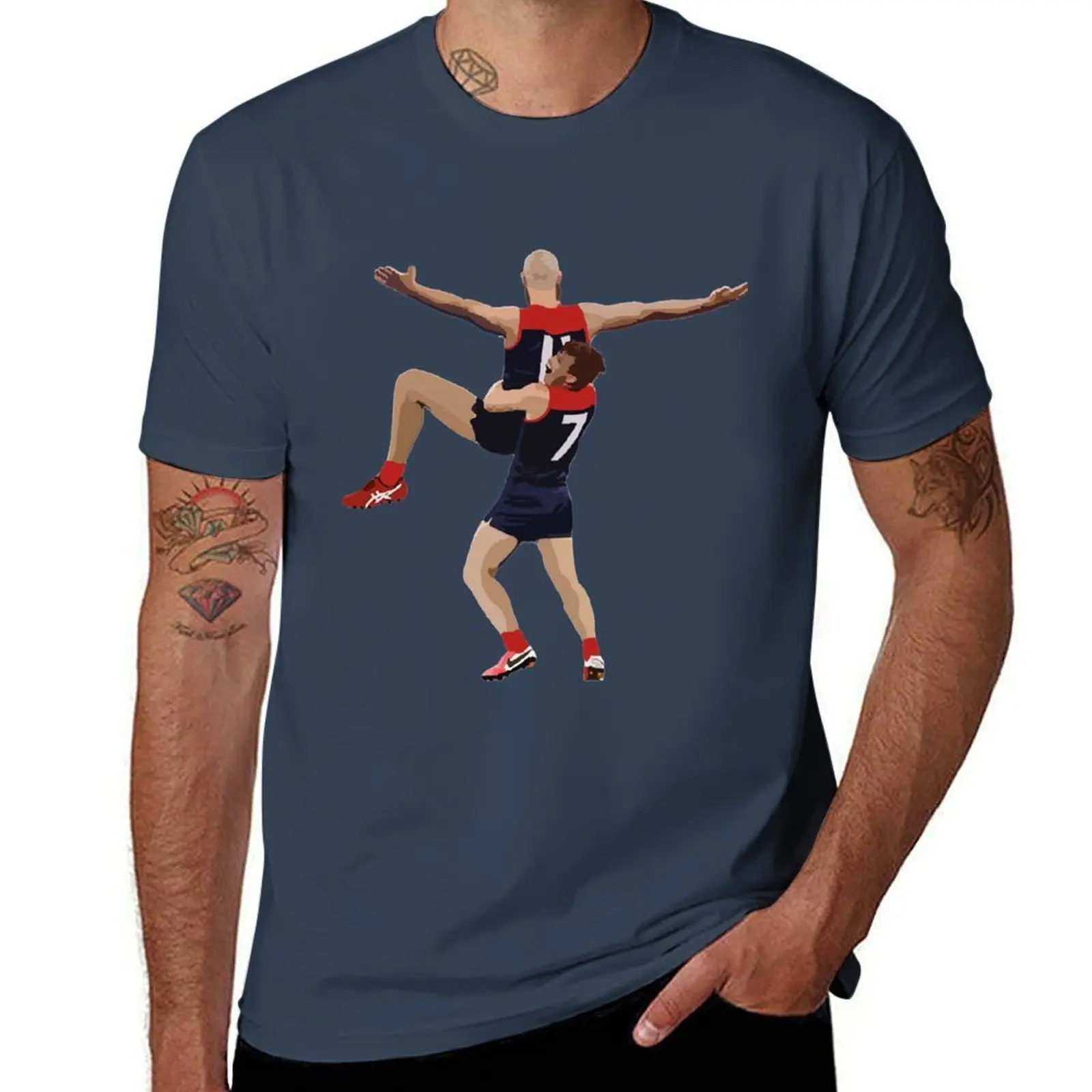 

Max Gawn Celebration Melbourne Demons T-Shirt Large Size Casual Short Sleeve Top