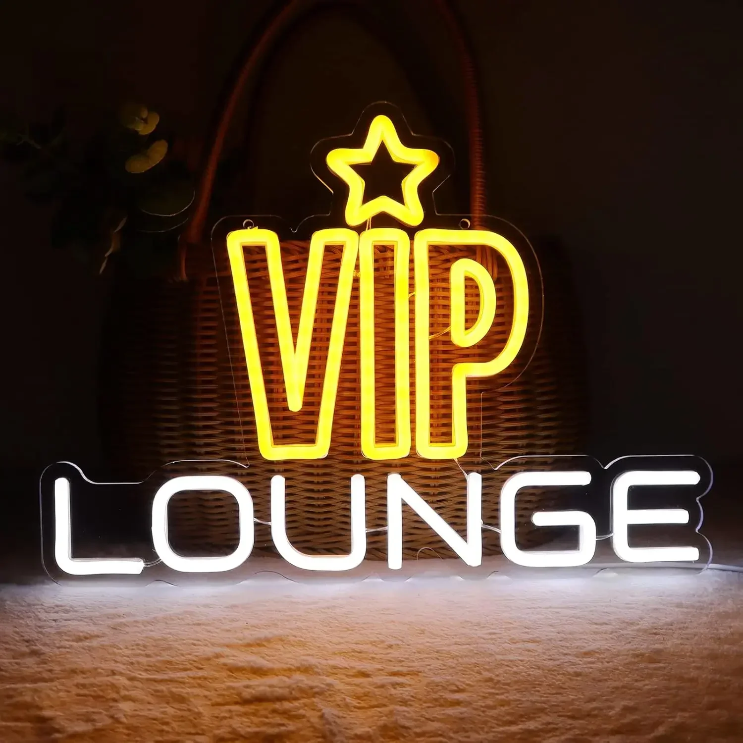 VIP Lounge Neon Sign Star LED Wall Art USB Powered  Premium Theme Decor Home Bedroom Bar Club Party Aesthetic Hanging Light