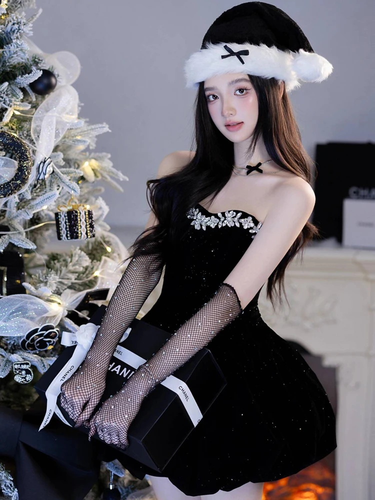 

Pure Desire Style Christmas Theme Photography Studio Costume New Arrival Indoor Rich Girl Atmosphere Art Photo Girl's Clothes