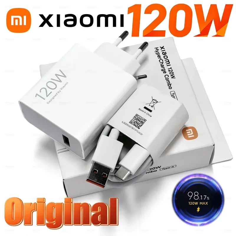 Oryginalna ładowarka Xiaomi 120W, adapter do ładowania, 100W, szybkie ładowanie Hyper Turbo, kompatybilna z modelami Mi 17, 15, 14 Pro, Redmi Note 14, K90, K80, POCO F7, X7, X8.