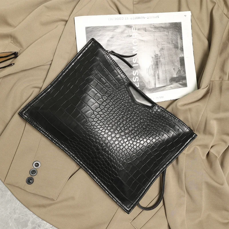 Luxury Crocodile Pattern Leather Men\'s Clutch New Fashion Clutches Men Hand Bag Crossbody Bag Envelope Handbags Document Bag