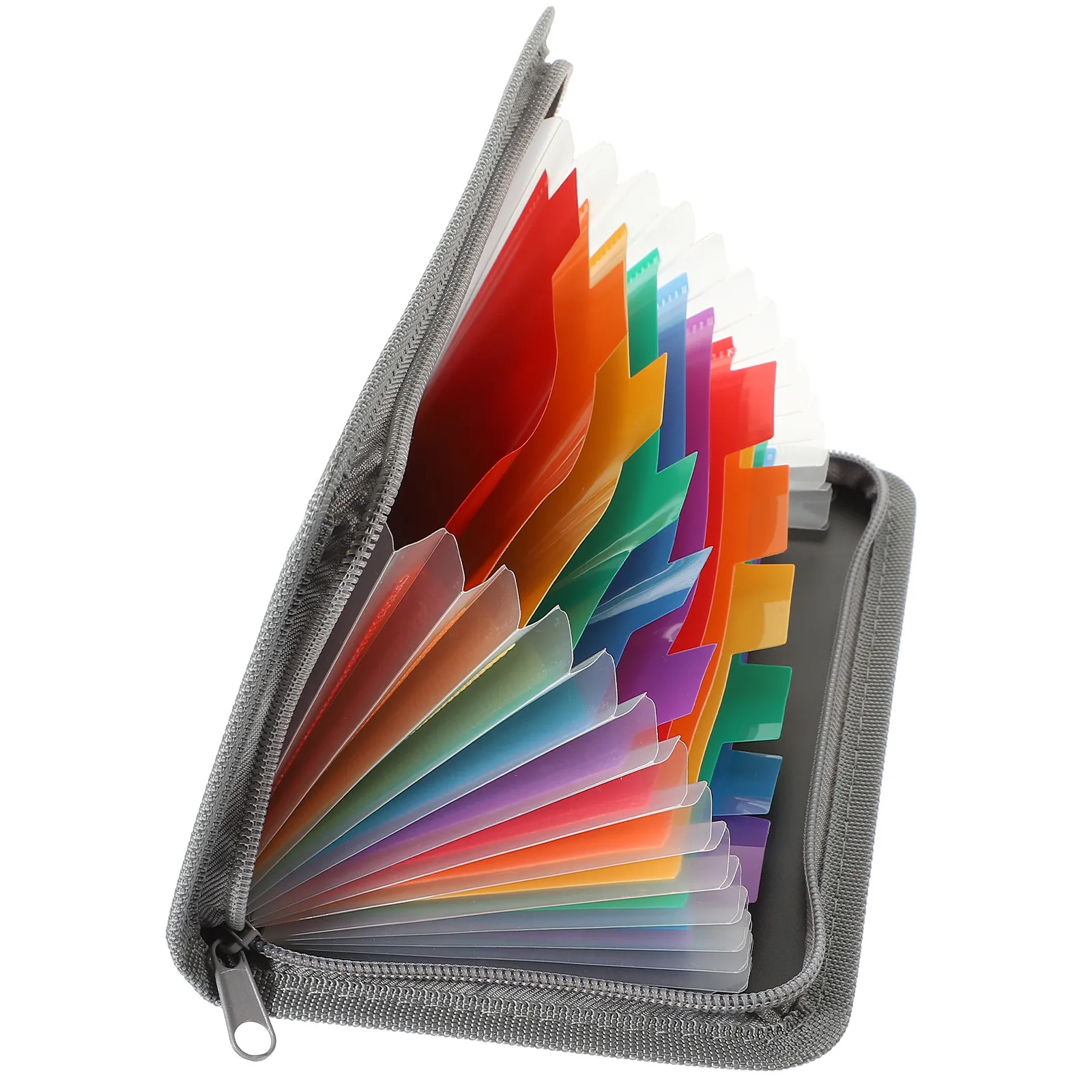 

Mini Accordion Bag Rainbow Edged Zipper File Organizer Efficient Paperwork Storage Portable Document Folio Expandable Folder