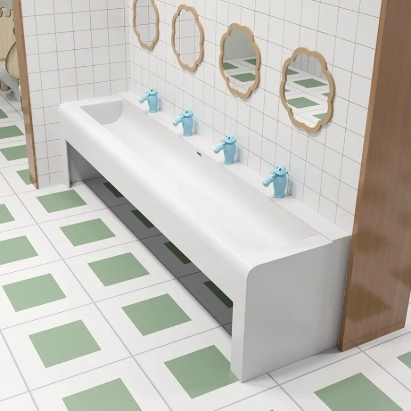 Integrated floor basin acrylic artificial stone sink kindergarten nursery school bathroom