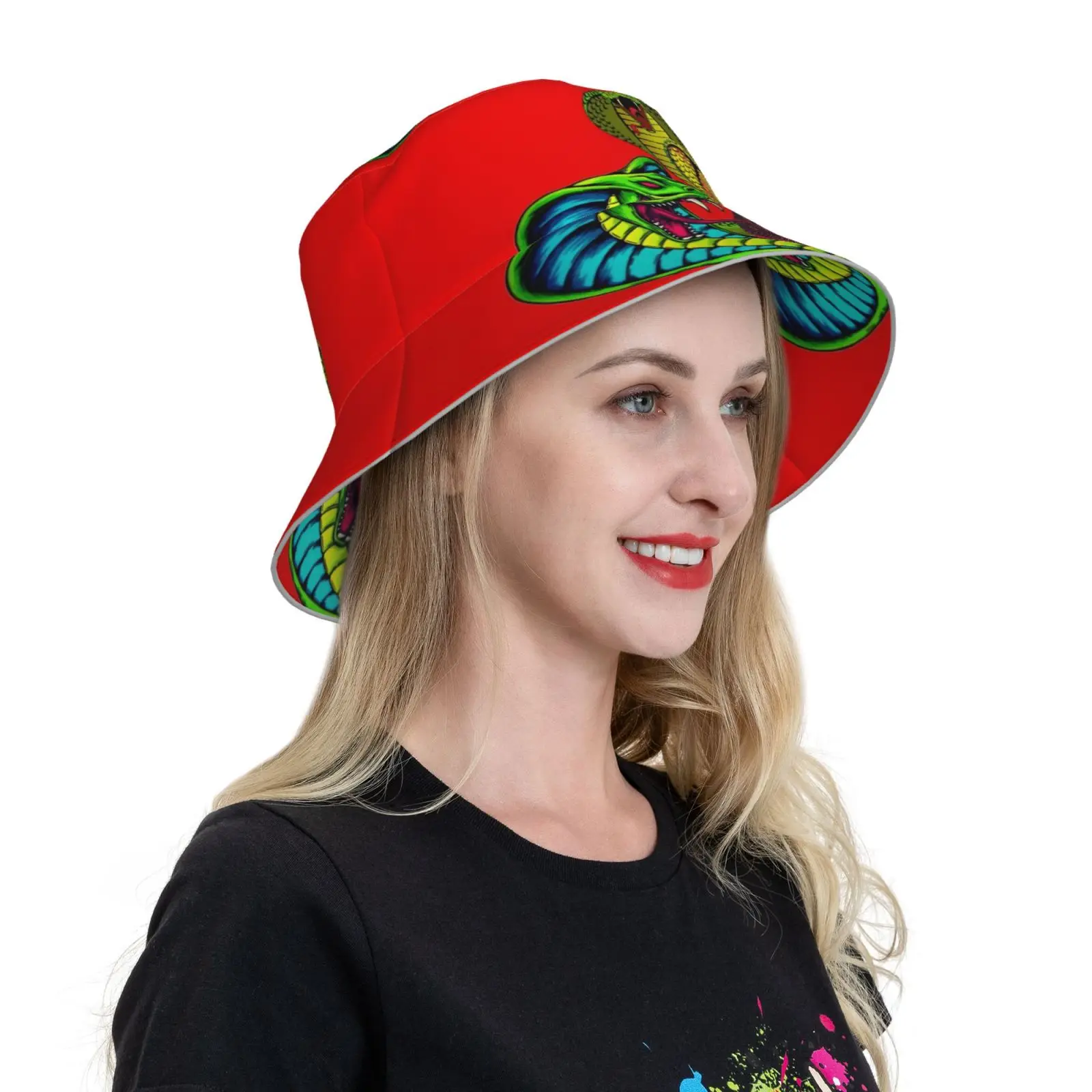 Grass Cap Diy Foldable Sunshade Fashion Leisure Bucket Hat Fangs Cartoon