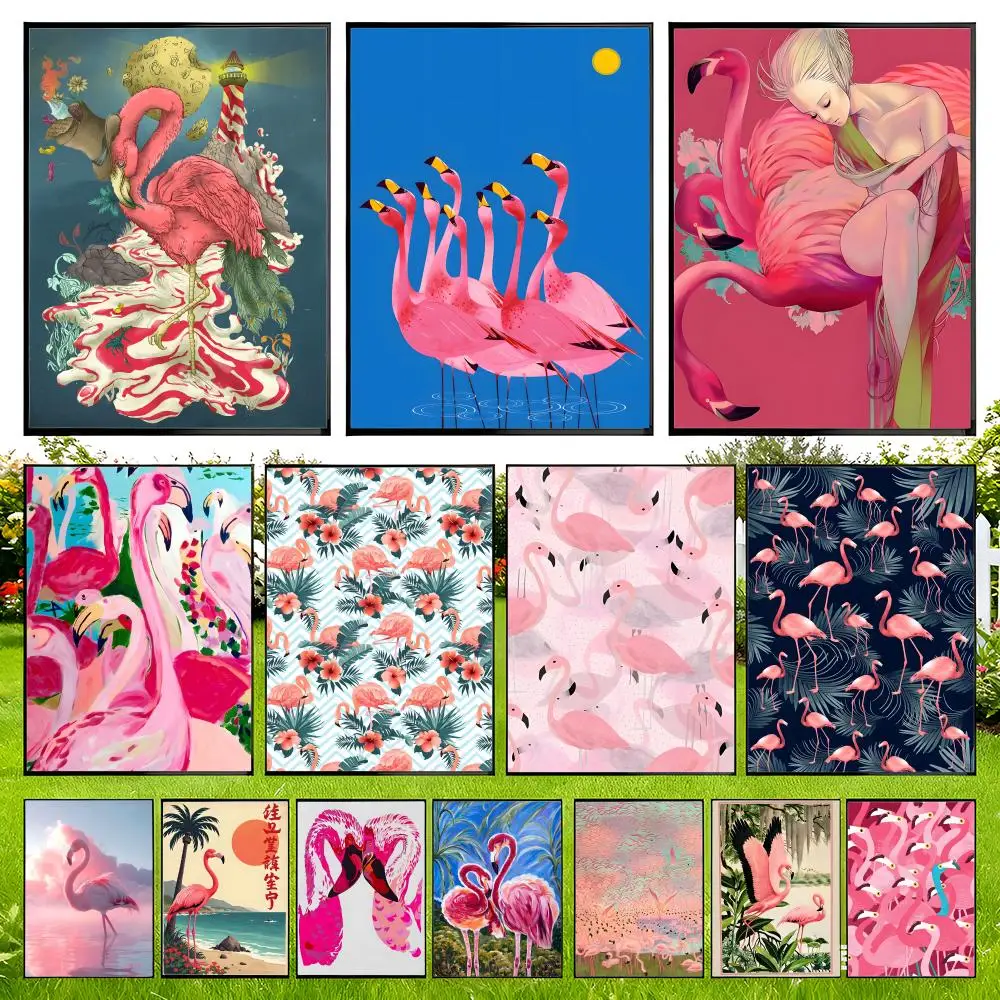 ملصق فني F-Flamingo سهل التركيب ذاتي اللصق عالي الدقة لتزيين الحائط مقاوم للماء ومقاوم للتمزق وغرفة النوم المنزلية هدية مثالية