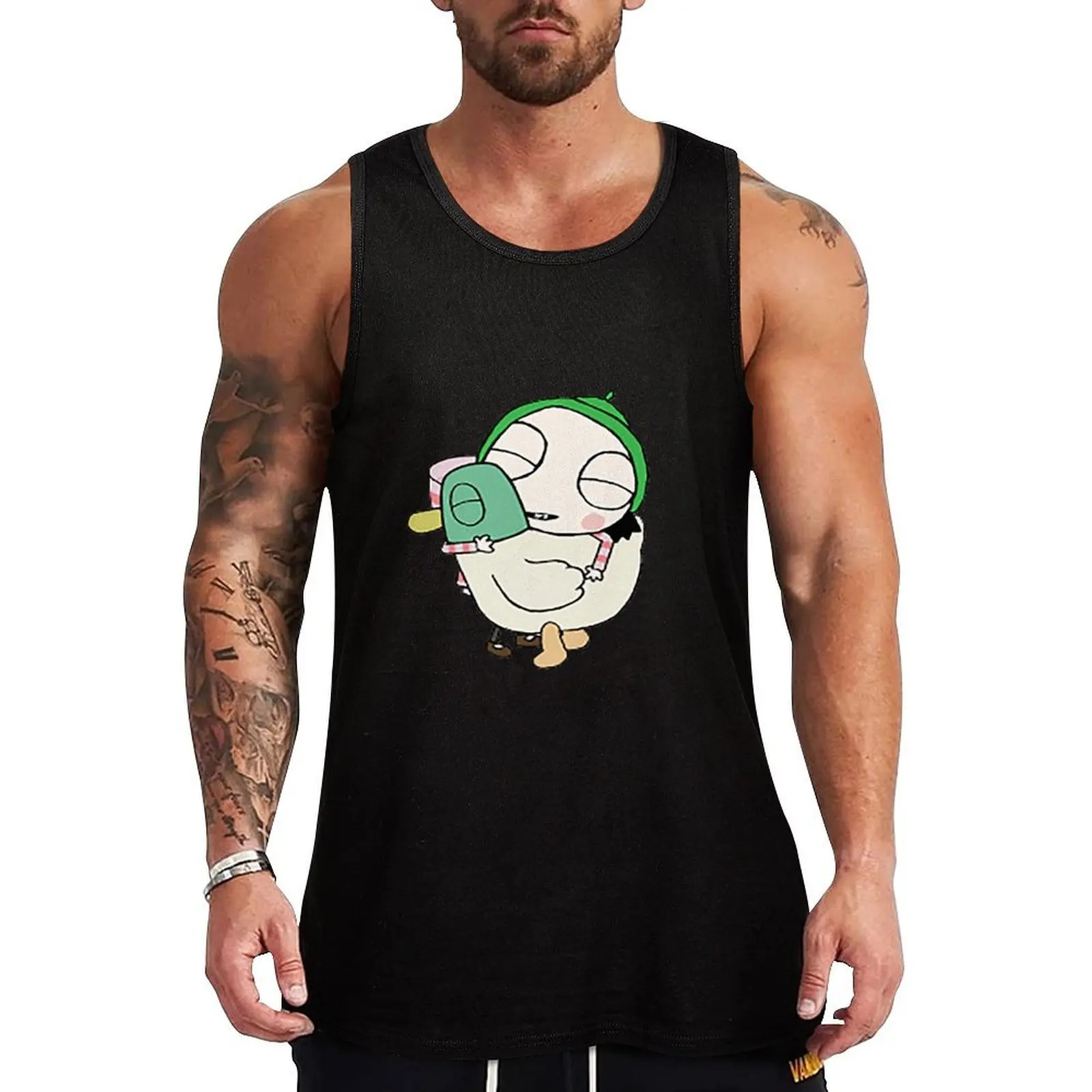 Sarah And Duck Tank Top Quick Dry Running Tank Top Sleeveless Sports Shirt