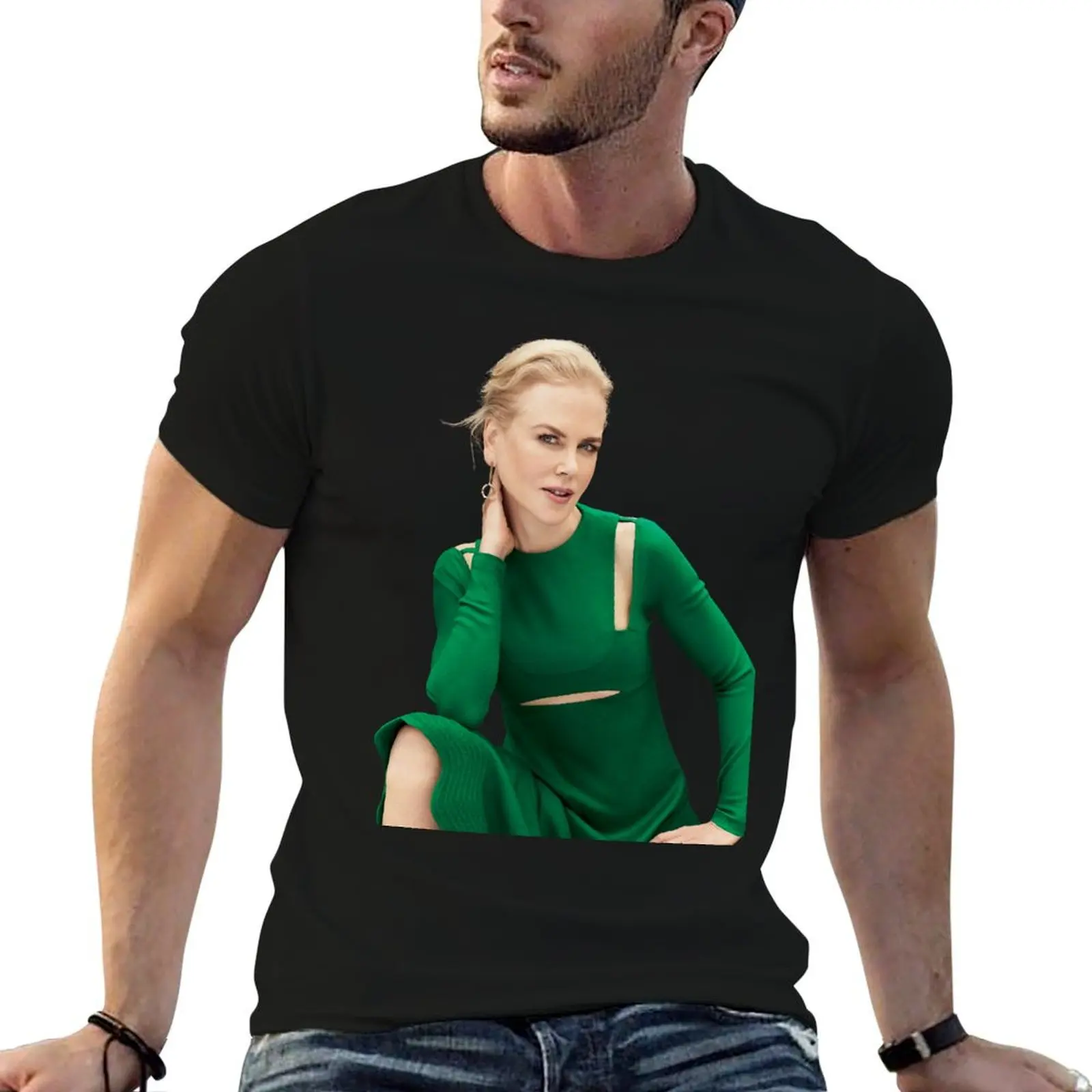 

bajuhijau Nicole Kidman on How Husband Keith T-Shirt mens graphic t shirts cotton t shirts high quality T-Shirt