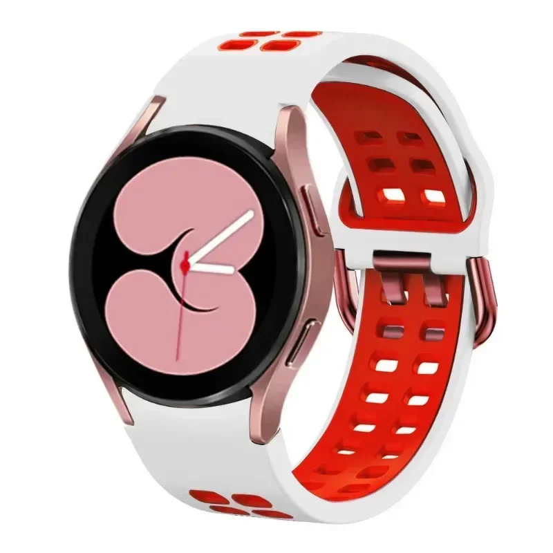 Silicone Strap For Samsung Galaxy Watch 7/6/5 44/40mm 5 Pro 45mm Two-Colors No Gap bracelet Wristband Watch 6 4 Classic 47/43mm