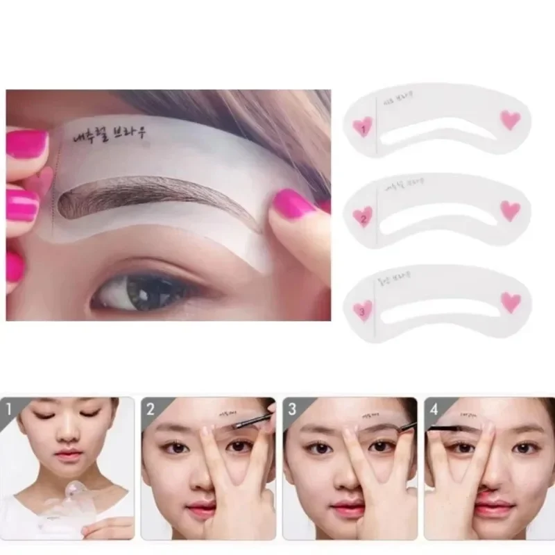 1/2/4/6set Reusable Eyebrow Stencil Beauty Makeup Brow Stamp Template Eyebrows Shape Set Eye Brow Makeup Tools Accessories