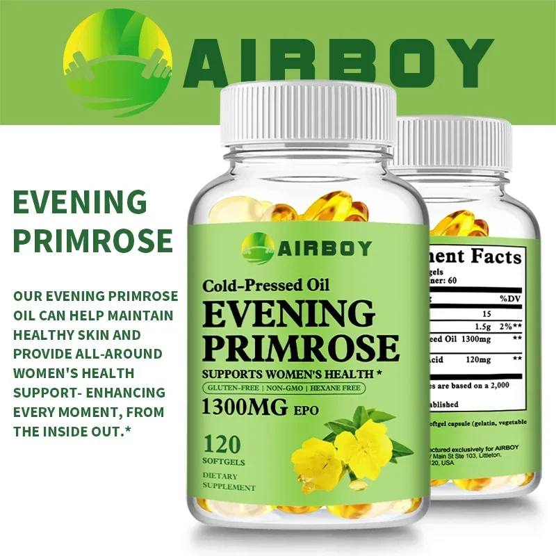 Cold Pressed Oil Evening Primrose Supplement - Gently Supports Women Through Their Menstrual Cycle and Soothes Skin