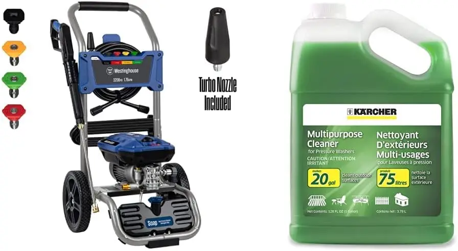 

Electric Pressure Washer, 3200 PSI and 1.76 Max GPM & Karcher Pressure Washer Multi-Purpose Cleaning Soap Concentrate – for All