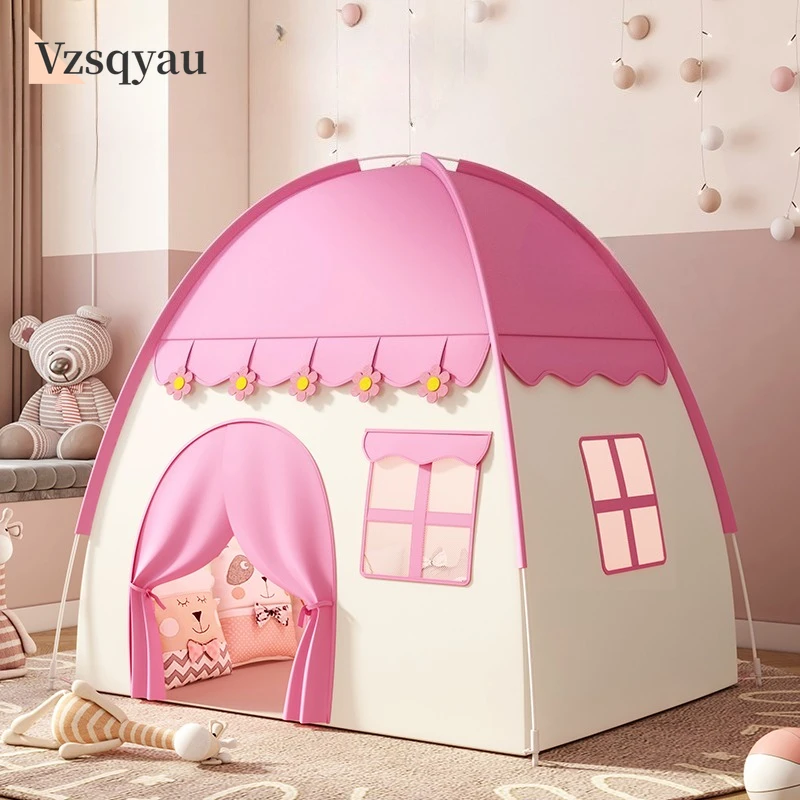 Castillo de bebé de 130CM, tienda portátil para niños, tiendas plegables para niños, casa de juegos para bebés, Castillo de princesa rosa grande para niñas, decoración para habitación de niños