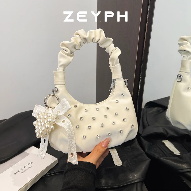 

Zeyph Pleated Design Fluffy And Cute Women s Spring And Summer New Armpit Bags Shoulder Bags Handbags