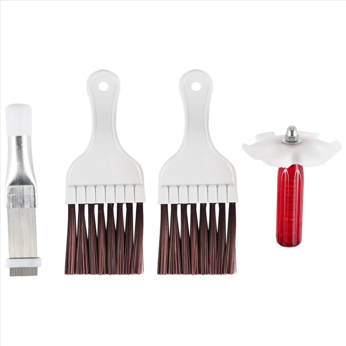 DT56 4 Pieces Air Conditioner Condenser Fin Cleaning Brush AC Fin Comb Stainless Steel Refrigerator Fin Cleaner Whisk Brush