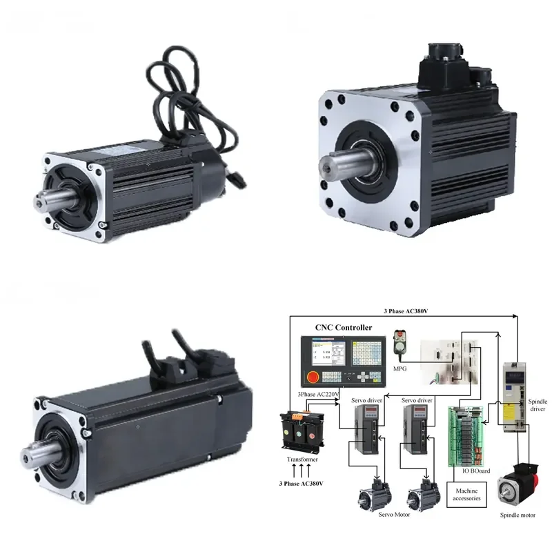 for NEWKer Servo Motor Single Phase Servo Drive for Robotic Arm Lathe Milling Grinding CNC Machine Tool