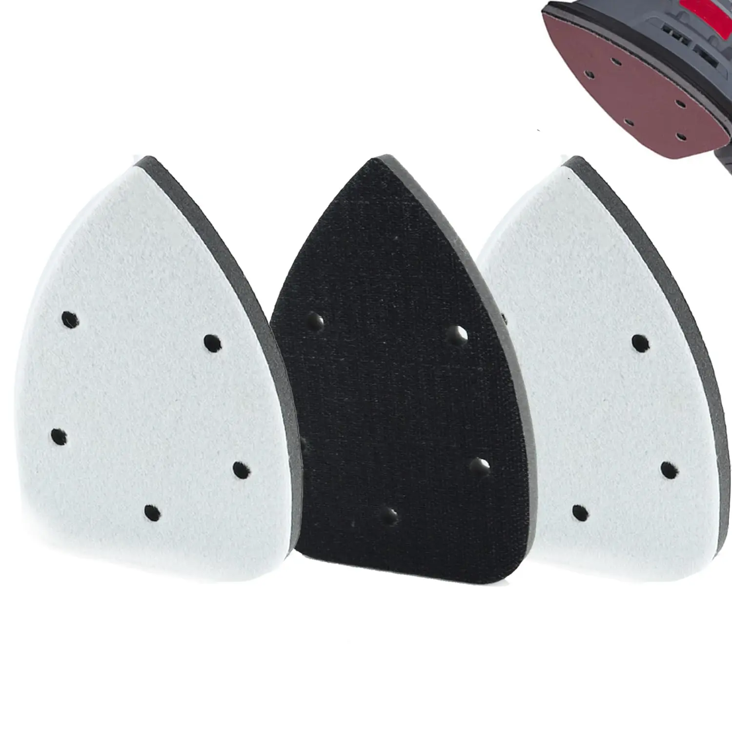 3pcs Mouse Detail Sanding Interface Pad 140mm*90mm 5 Holes Foam Interface Mouse Sander Sandpaper Backing Pad ﻿