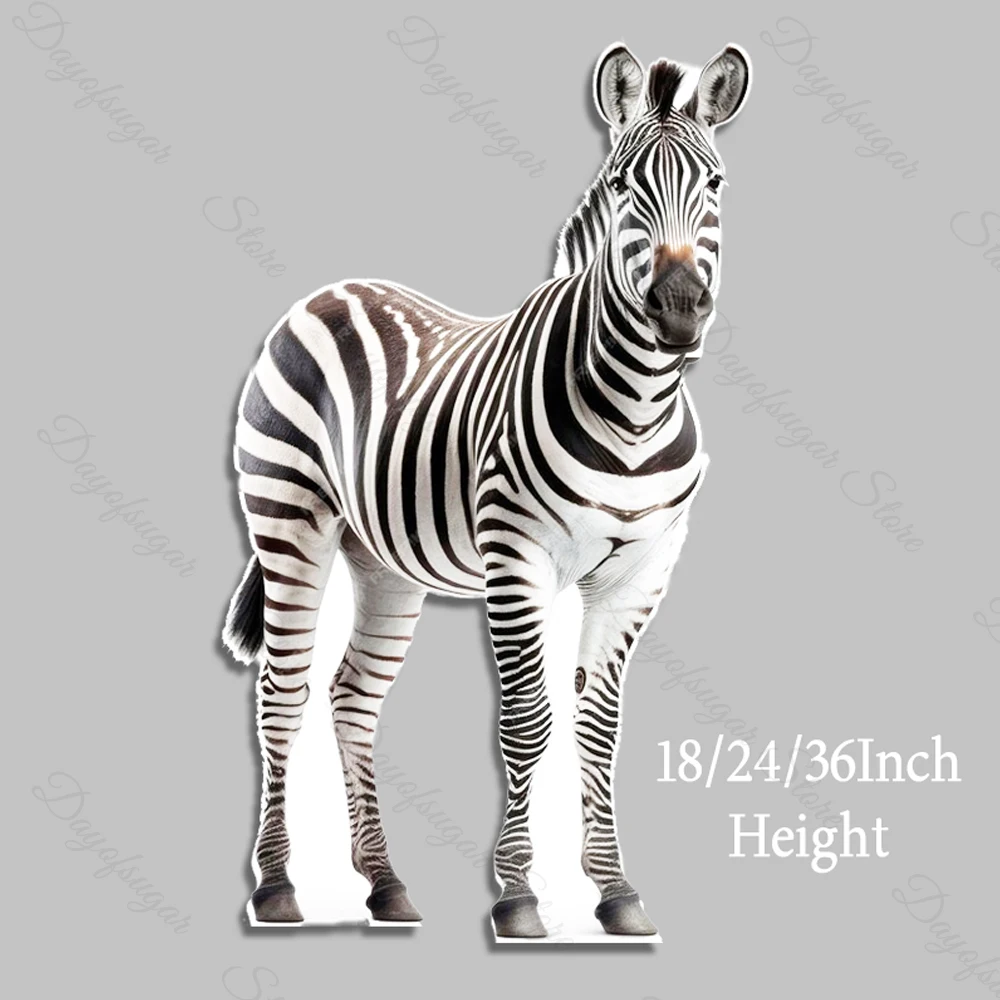 Giraffe Zebra Cutout Mosaic Board 18/36Inch Height Zebra Giraffe Cutout for Jungle Safari Animal Birthday Baby Shower Decoration