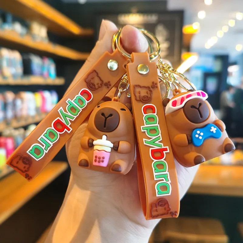 

4th Generation Capibara Keychain Doll Machine Decoration Perfect Gift for Besties Cartoon Cute Piggy Toys Anime Cartoon Frind
