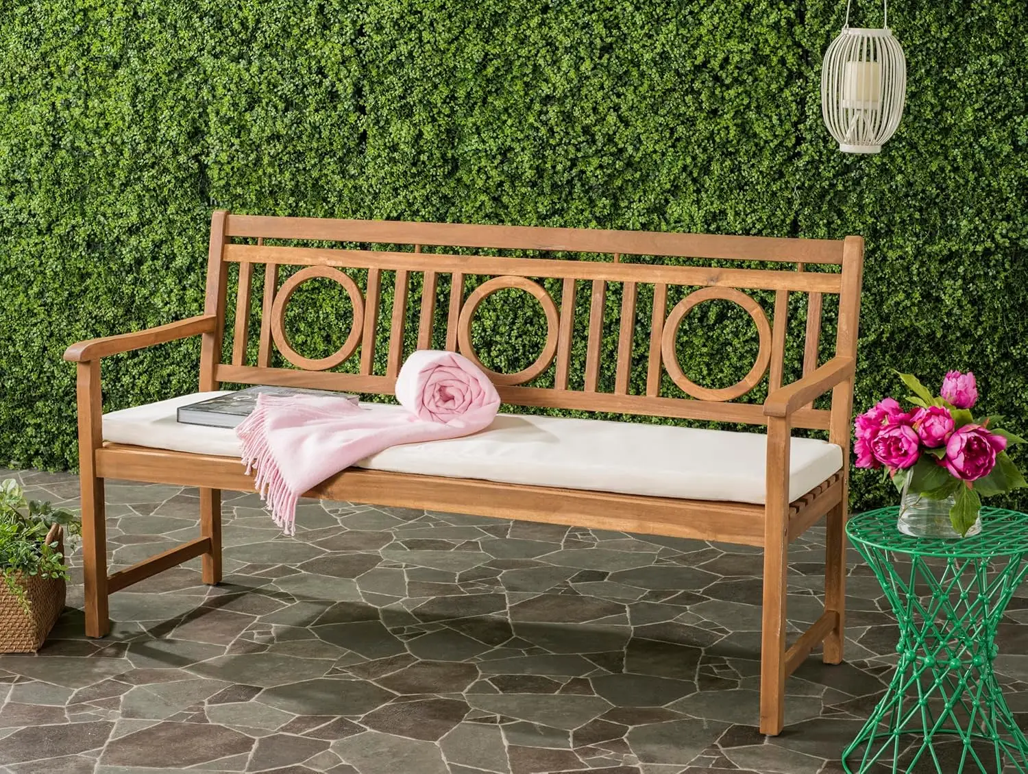 

Outdoor Collection Montclair 3 Seat Bench Natural/Beige Bench Will Add A Fresh Look To Any Outdoor Space