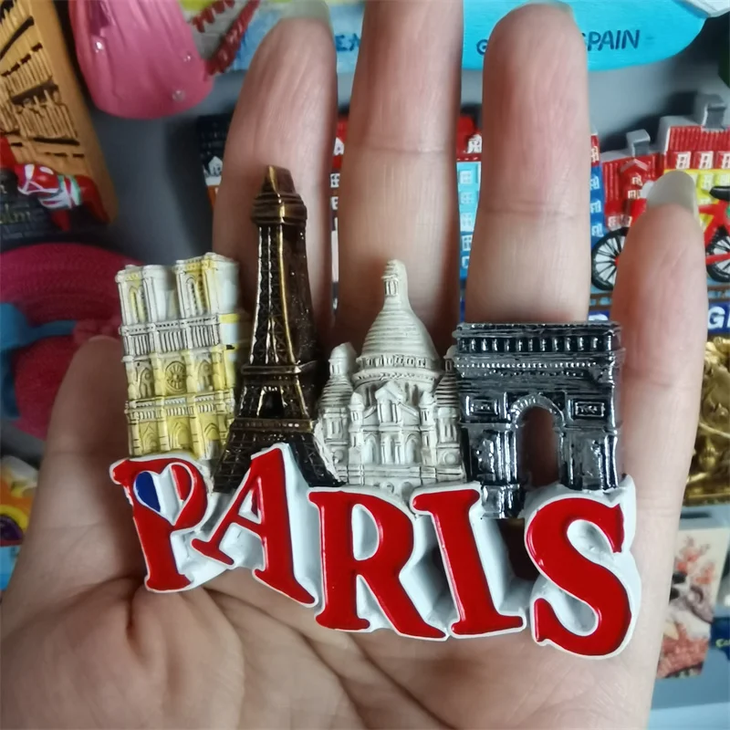 Paris Frankreich Tourist Souvenir Kühlschrankmagnete Eiffelturm Französische magnetische Aufkleber Annecy Dekoration auf dem Kühlschrank Reisegeschenke – Detail 6
