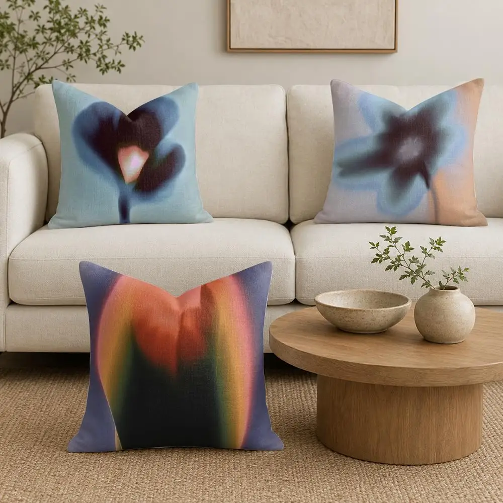 Flowers Of Consciousness Cushion Cover Natural Linen Organic Fabric Double-Sided Printing Sofa Home Decor Gift Pillow Cover