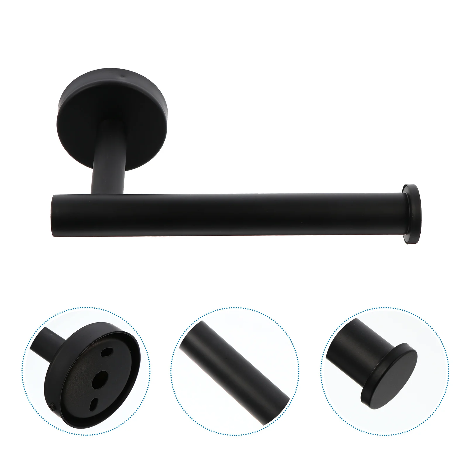 حامل المناشف الورقية المثبت على الحائط، رف مناديل المطبخ المعدني الأسود، تصميم مثقوب لرف تخزين الحمام من الفولاذ المقاوم للصدأ