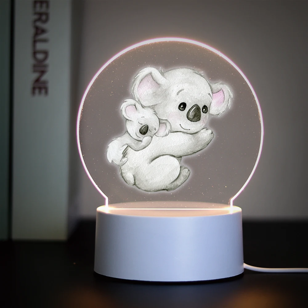 Koala Children\'S Lamp Home Decor Christmas Gift Birthday Party Decor 3D Led Night Light Color Changing