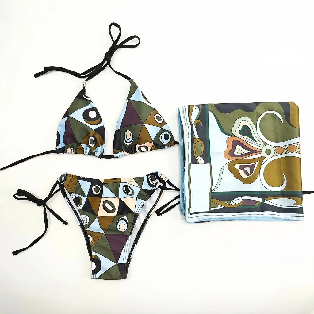 2026 Neues Klassisches Design Damen-Stirnband-Schal-Bikini-Set mit Buchstaben-Signatur-Logo Luxusmarke Sexy Bademode Strandkleidung
