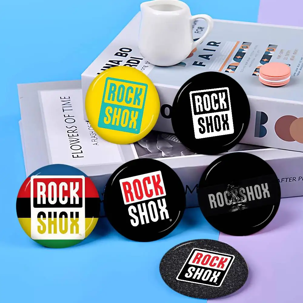 R-Rock-Shox Mountain Bike 32/44/58MM Customizable Button Pins Cute Funny Creative Badge Jewelry Decor Gifts for Friends